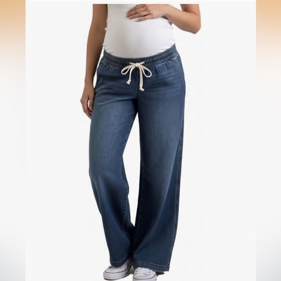 Motherhood Maternity Denim - NWT Motherhood Maternity Wide-Leg Pull-On Jeans Under Belly Waist XL